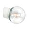 Vintage Industrial White Porcelain and Clear Glass Sconce, 1950s, Image 2