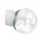 Vintage Industrial White Porcelain and Clear Glass Sconce, 1950s, Image 1