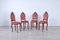 Pink Velvet Dining Chairs, 1960s, Set of 4 4