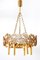 Lámpara de araña modelo Juwel de latón dorado y cristal tallado de Palwa, años 70, Imagen 1