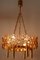 Lámpara de araña modelo Juwel de latón dorado y cristal tallado de Palwa, años 70, Imagen 2