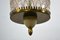 Lámpara de techo italiana de vidrio y latón, años 40, Imagen 11