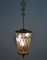 Italian Glass and Brass Ceiling Lamp, 1940s 2