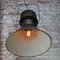 Mid-Century Industrial Green and Brown Metal Pendant Lamp, Image 4