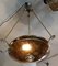 Italian Gold-Colored Ceiling Lamp with Uplighter, 1980s 5