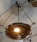 Italian Gold-Colored Ceiling Lamp with Uplighter, 1980s, Image 5