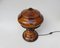 Lámparas de mesa Mushroom Art Déco vintage de madera. Juego de 2, Imagen 5