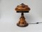 Lámparas de mesa Mushroom Art Déco vintage de madera. Juego de 2, Imagen 4