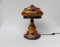 Lampes de Bureau Mushroom Vintage Art Déco en Bois, Set de 2 4