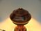 Vintage Art Deco Pilz Tischlampen aus Holz, 2er Set 9