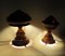 Lampade da tavolo Art Déco a fungo vintage in legno, set di 2, Immagine 3