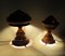 Vintage Art Deco Wooden Mushroom Table Lamps, Set of 2 3