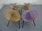 Danish Sueded Balloon Chairs by Hans Olsen for LEA Furniture, 1950s, Set of 4 1