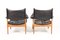 Dänische Mid-Century Sessel aus Eichenholz & Leder von Kristian Vedel, 1960er, 2er Set 3