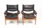 Mid-Century Danish Oak and Leather Lounge Chairs by Kristian Vedel, 1960s, Set of 2, Image 2