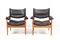 Mid-Century Danish Oak and Leather Lounge Chairs by Kristian Vedel, 1960s, Set of 2, Image 1