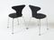 Black Leather Mosquito Chair by Arne Jacobsen for Fritz Hansen 3