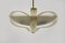Brass and Curved Glass Chandelier from ESC Zukov, 1940s 6