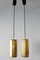 Zehneckige Deckenlampen aus Messing, 1960er, 2er Set 6