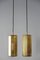 Zehneckige Deckenlampen aus Messing, 1960er, 2er Set 5