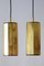 Decagonal Brass Ceiling Lamps, 1960s, Set of 2 1