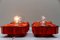 Red Austrian Ceramic Ceiling Lamps, 1970s, Set of 4 9