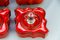 Lampade da soffitto rosse in ceramica, Austria, anni '70, set di 4, Immagine 13