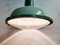 Lampe à Suspension Industrielle Vintage Verte en Émail et en Verre, 1960s 5