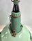 Vintage Industrial Green Enamel and Glass Pendant Lamp, 1960s, Image 7