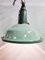 Vintage Industrial Green Enamel and Glass Pendant Lamp, 1960s 6