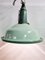 Vintage Industrial Green Enamel and Glass Pendant Lamp, 1960s, Image 6