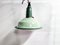Vintage Industrial Green Enamel and Glass Pendant Lamp, 1960s 1