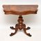 Antique Victorian Burr Walnut Card Table 1