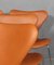 Sedia da pranzo modello 3107 in pelle anilina e acciaio tubolare di Arne Jacobsen per Fritz Hansen, anni '60, Immagine 4