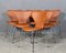 Sedia da pranzo modello 3107 in pelle anilina e acciaio tubolare di Arne Jacobsen per Fritz Hansen, anni '60, Immagine 2