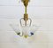 Französische Deckenlampe aus Messing & Glas, 1950er 7
