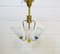 French Brass and Glass Ceiling Lamp, 1950s, Image 7