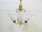 French Brass and Glass Ceiling Lamp, 1950s 6