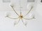 Mid-Century German Brass and Glass Chandelier, Image 5