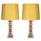 Teak and Crystal Table Lamps from Ateljé Glas & Trä. Hovmantorp, 1960s, Set of 2 1