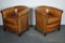 Vintage Dutch Cognac-Colored Leather Club Chair, Set of 2 5