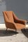 Mid-Century Italian Brown Armchair, 1950s 1