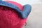 Mid-Century Italian Blue and Red Armchair, 1950s 3