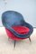 Mid-Century Italian Blue and Red Armchair, 1950s, Image 6