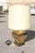 French Brass Shantung Table Lamp, 1970s 1