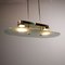 Glass and Brass Ceiling Lamp from Lumi, 1980s 7