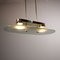 Glass and Brass Ceiling Lamp from Lumi, 1980s, Image 7