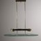 Glass and Brass Ceiling Lamp from Lumi, 1980s 9