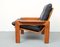 Teak and Leather Lounge Armchair from ECM Möbler, 1970s 5