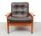 Teak and Leather Lounge Armchair from ECM Möbler, 1970s 3